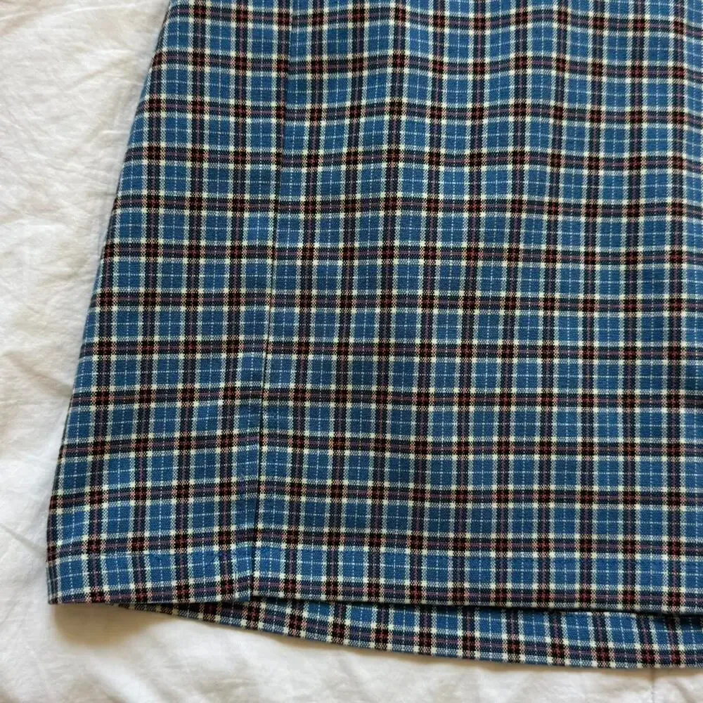 Brandy melville blue plaid cara  mini skirt‎ size XS academia preppy